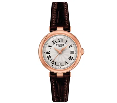 Pre-owned Tissot Bellissima Small Lady White Dial Brown Leather Strap Watch T1260103601300