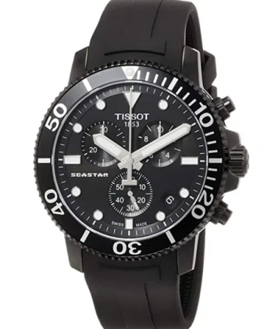 Pre-owned Tissot Brand  Seastar 1000 T1204173705102 Black Dial 46 Mm Quartz Mens Watch