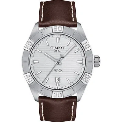 Pre-owned Tissot Brown Mens Analogue Watch Pr 100 Sport T1016101603100