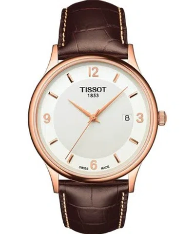 Pre-owned Tissot Brown Mens Analogue Watch Rose Dream 18k T9144107601700