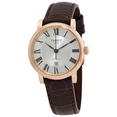 Tissot Carson Automatic Silver Dial Ladies Watch T122.207.36.033.00 In Black / Brown / Gold / Rose / Rose Gold / Silver