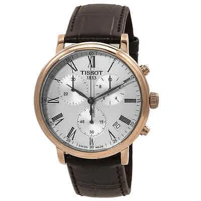 Pre-owned Tissot Carson Chronograph Quartz Silver Dial Men's Watch T122.417.36.033.00