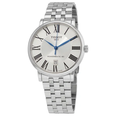 Tissot Carson Powermatic 80 Automatic Silver Dial Men's Watch T122.407.11.033.00 In Blue / Silver