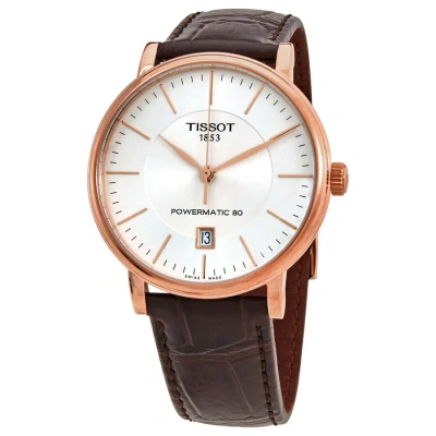 Tissot Carson Premium Powermatic 80 Automatic White Dial Men's Watch T122.407.36.031.00 In Brown / Gold / Gold Tone / Rose / Rose Gold / Rose Gold Tone / White