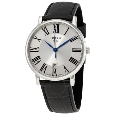 Tissot Carson Premium Quartz Silver Dial Watch T122.410.16.033.00 In Black, Men's At Urban Outfitters In Black / Blue / Silver