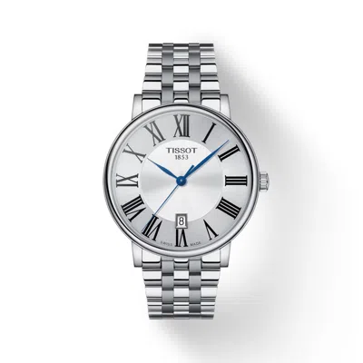Pre-owned Tissot Carson Silver Men's Watch T1224101103300