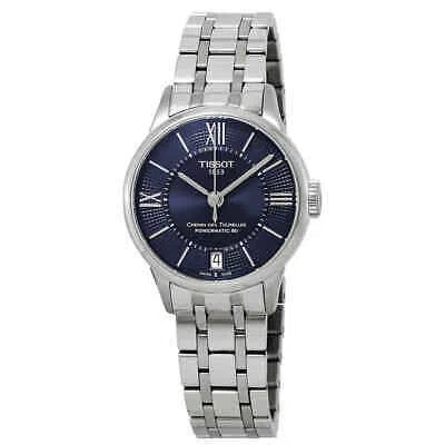 Pre-owned Tissot Chemin Des Tourelles Automatic Blue Dial Ladies Watch T099.207.11.048.00