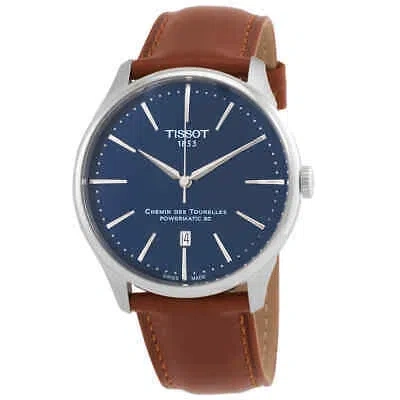 Pre-owned Tissot Chemin Des Tourelles Automatic Blue Dial Men's Watch T1394071604100