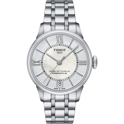 Tissot Chemin Des Tourelles Automatic Bracelet Watch, 32mm In White Mother Of Pearl