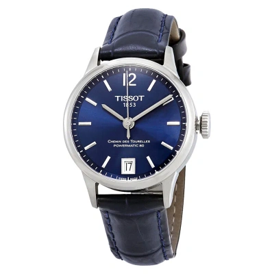 Tissot Chemin Des Tourelles Automatic Chronometer Blue Dial Ladies Watch T099.207.16.047.00 In Metallic