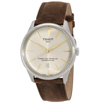 Tissot Chemin Des Tourelles Automatic Ivory Dial Men's Watch T1394071626100 In Gold Tone / Green / Ivory