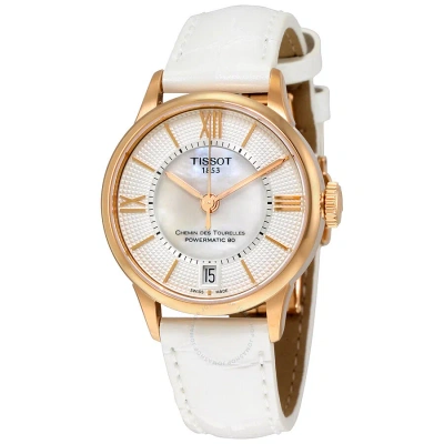 Tissot Chemin Des Tourelles Automatic Ladies Watch T099.207.36.118.00 In Gold / Gold Tone / Mother Of Pearl / Rose / Rose Gold / Rose Gold Tone / White