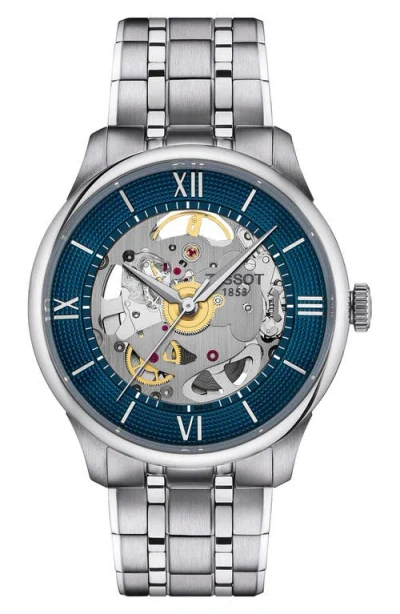 Tissot Chemin Des Tourelles Bracelet Watch, 39mm In Blue/silver