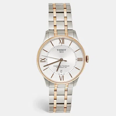 Pre-owned Tissot Chemin Des Tourelles Helvetia Special Edition T099.407.22.038.01 Silver Dial Two Tone Stainless Stee