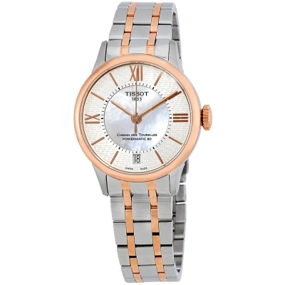 Tissot Chemin Des Tourelles Mother Of Pearl Dial Ladies Watch T099.207.22.118.01 In Gold / Gold Tone / Mother Of Pearl / Rose / Rose Gold / Rose Gold Tone / White