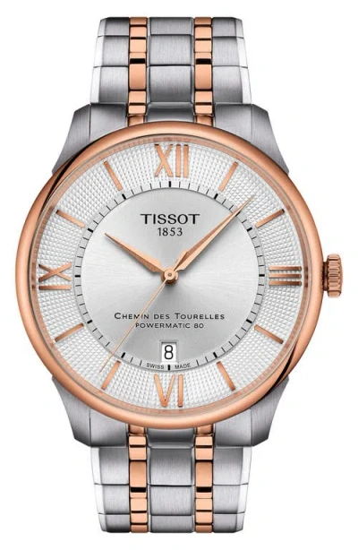Tissot Chemin Des Tourelles Powermatic 80 Bracelet Watch, 42mm In Silver