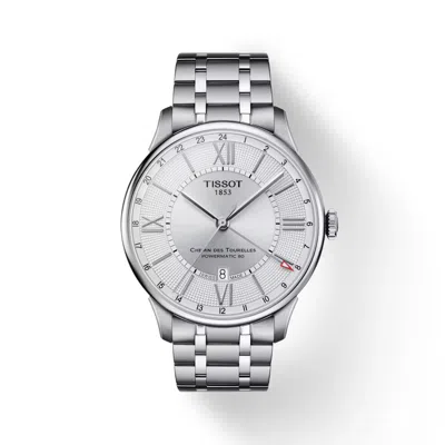 Pre-owned Tissot Chemin Des Tourelles Powermatic 80 Gmt 42mm Watch T0994291103800