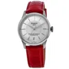 Tissot Chemin Des Tourelles Powermatic 80 Mother Of Pearl Dial Leather Strap Women's Watch T139.207.16.111. In Multi
