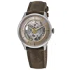 Tissot Chemin Des Tourelles Powermatic 80 Squelette Automatic Skeleton Dial Green Leather Strap Unisex Watc In Multi