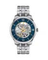 Tissot Men's Swiss Automatic Chemin Des Tourelles Skeleton Stainless Steel Bracelet Watch 39mm In Silver