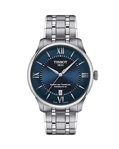 Tissot Chemin Des Tourelles Powermatic 80 Watch, 39mm In Blue/silver
