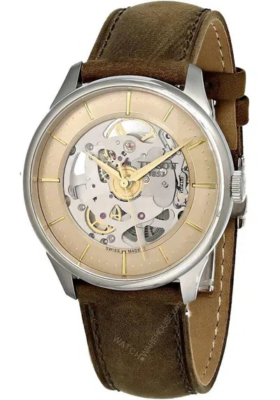 Pre-owned Tissot Chemin Des Tourelles Squelette 39mm Men's Watch T139.836.16.261.00
