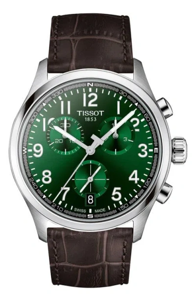 Tissot Chrono L Croc-embossed Leather Strap Watch, 42mm In Brown