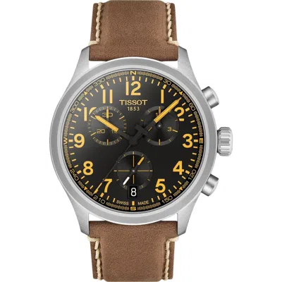 Tissot Chrono L Leather Strap Watch, 42mm In Brown
