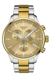 Tissot Chrono Xl Chronograph Bracelet Watch, 45mm In Champagne/golden
