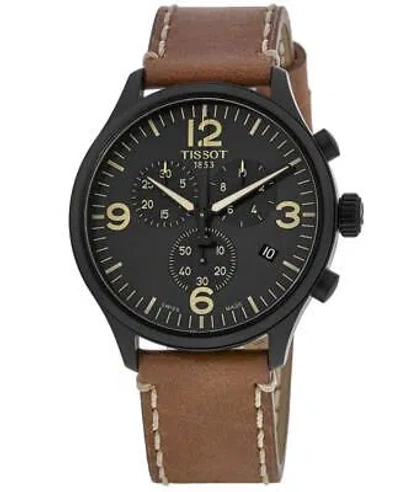 Pre-owned Tissot Chrono Xl Classic Black Dial Brown Men's Watch T116.617.36.057.00