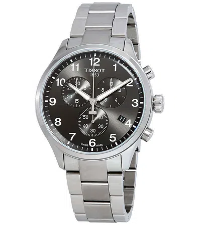 Pre-owned Tissot Chrono Xl Classic Black Silver Men's Watch T1166171105701