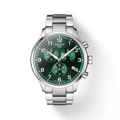 Pre-owned Tissot Chrono Xl Classic Green Dial Men's Watch T1166171109200