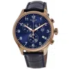 Tissot Chrono Xl Classic Quartz Chronograph Blue Dial Leather Strap Men's Watch T116.617.36.042.00 In Blue