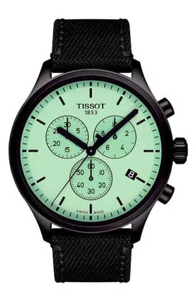 Tissot Chrono Xl Collection Chronograph Textile Strap Watch, 45mm In Green