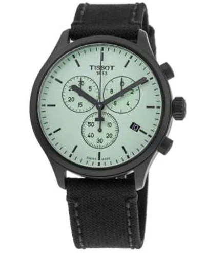 Pre-owned Tissot Chrono Xl Green Dial Fabric Strap Men's Watch T116.617.37.091.00