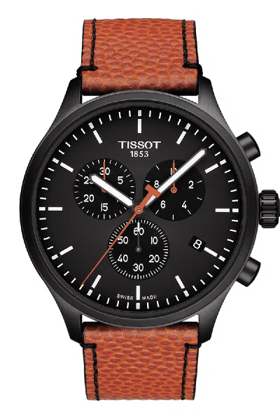 Pre-owned Tissot Chrono Xl Nba Collector 45 Mm Steel Black Dial Watch T1166173605108