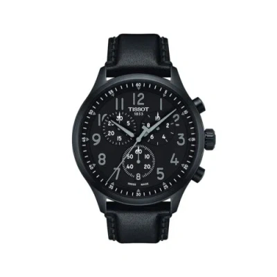 Pre-owned Tissot Chrono Xl Vintage Black Dial Leather Men's Watch T116.617.36.052.00