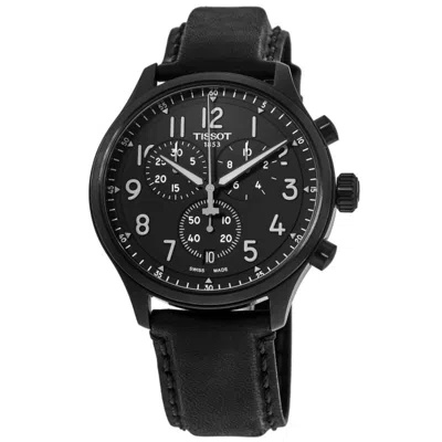 Tissot Chrono Xl Vintage Black Dial Leather Strap Men's Watch T116.617.36.052.00