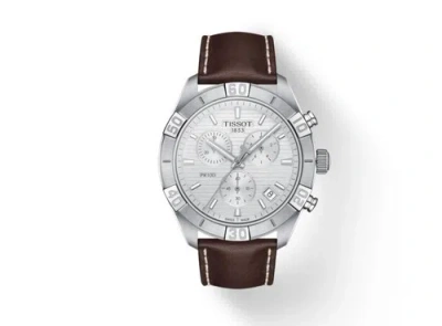 Pre-owned Tissot Chronograph Silver Dial 44 Mm Watch T1016171603100
