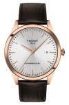 Tissot Classic Dream Automatic Leather Strap Watch, 40mm In Gold
