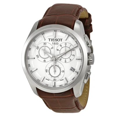 Tissot Couturier Chronograph Silver Dial Men's Watch T0356171603100 In Brown / White