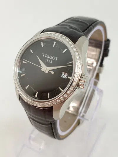 Pre-owned Tissot Couturier T0352106605100 Womens 33mm Diamond Bezel Swiss Quartz Watch