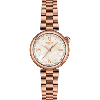 Tissot Desir Mother-of-pearl Rose Gold Tone Watch, 28mm In White