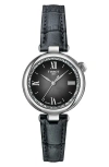 Tissot Desire Leather Strap Watch, 28mm In Black
