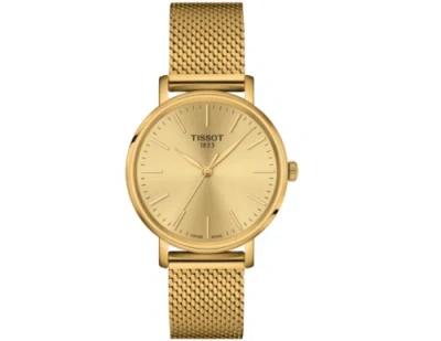 Pre-owned Tissot Every Time Champagne Dial Round Women's Watch T143.210.33.021.00