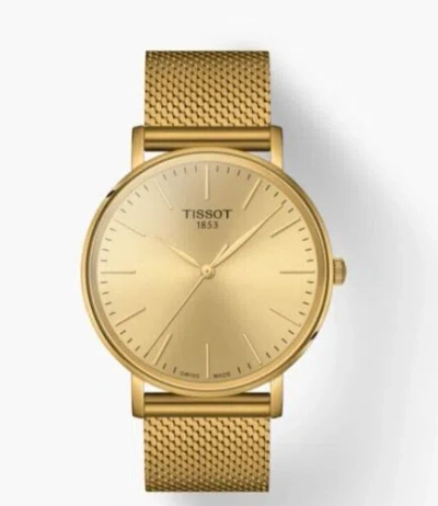 Pre-owned Tissot Everytime 40mm Champagne Dial Ss Men's Watch T143.410.33.021.00