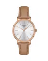 Tissot Women's Swiss Everytime Beige Leather Strap Watch 34mm In Silver/beige