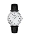 Tissot Women's Swiss Everytime Black Leather Strap Watch 34mm In White/black