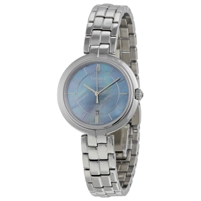 Tissot Flamingo Black Mother Of Pearl Dial Ladies Watch T0942101112100 In Black / Blue / Mother Of Pearl