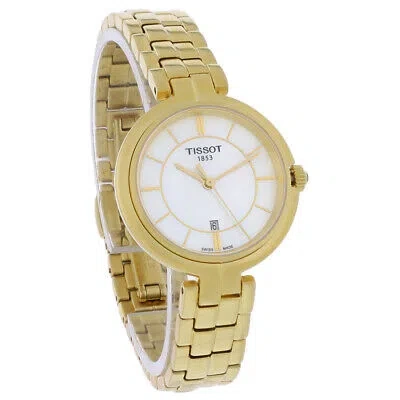 Pre-owned Tissot Flamingo Ladies Gold Pvd Stainless Swiss Quartz Watch T094.210.33.111.00